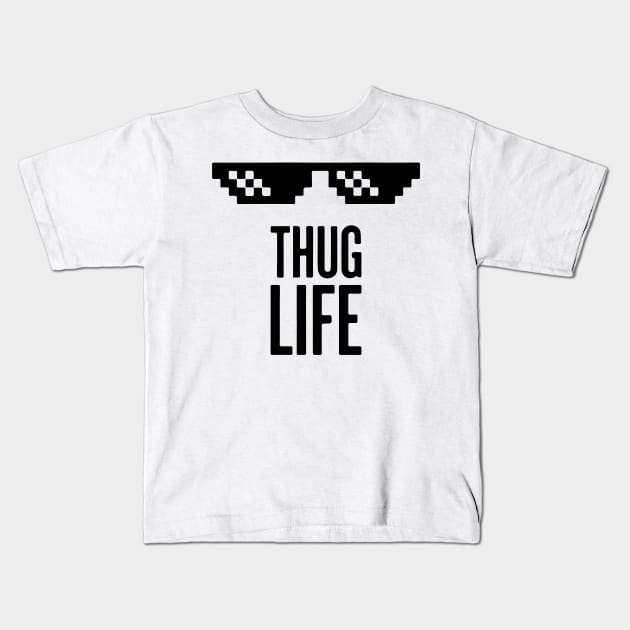 Thug Life black shirt men or women geek computer Kids T-Shirt by erbedingsanchez